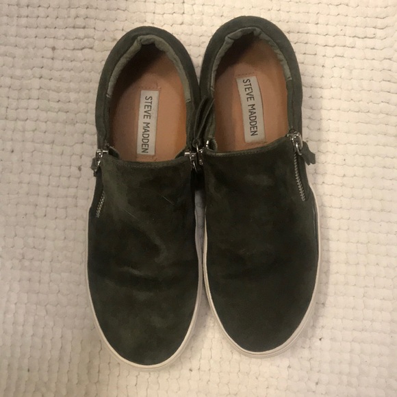 Steve Madden Shoes - Green suede slip on sneakers